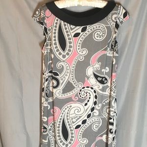 Liz Claiborne Black/Pink Paisley Dress